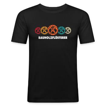Zimmermann Sprüche Zimmern Zimmerer - Männer Slim Fit T-Shirt - Schwarz - Vorne - Nik (191cm)