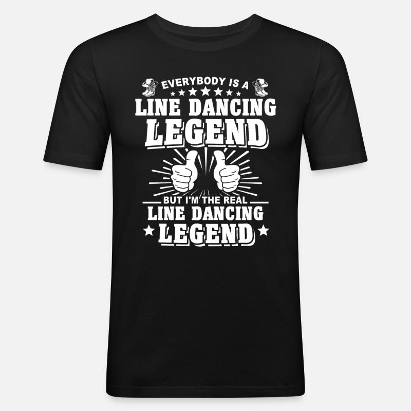 Line Dance Line Dancing - Männer Slim Fit T-Shirt - Schwarz