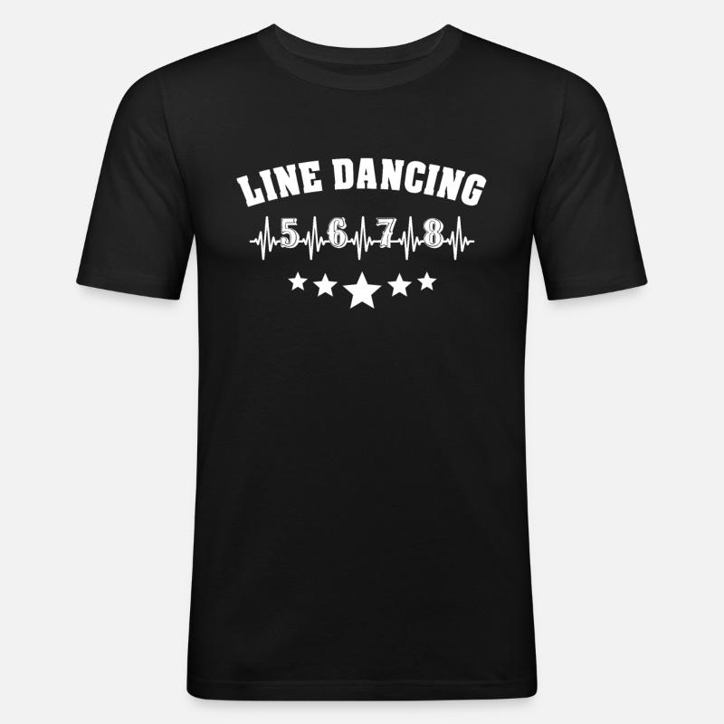 Line Dancing Geschenk - Männer Slim Fit T-Shirt - Schwarz