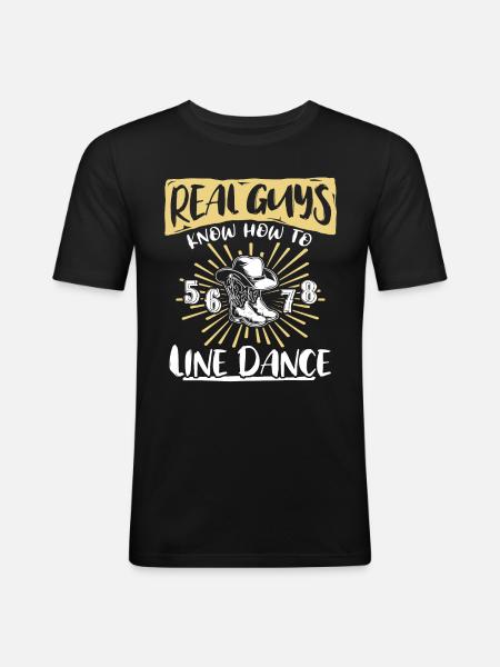 Line Dancing Guys Line Dance - Men's Slim Fit T-Shirt - black