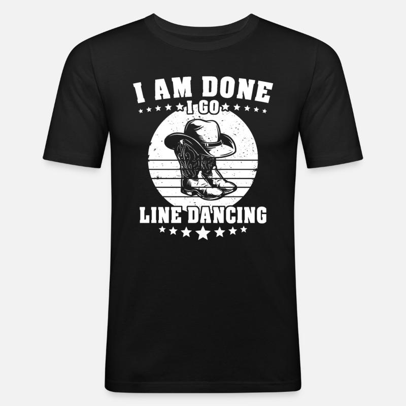Line Dancing Line Dance - Männer Slim Fit T-Shirt - Schwarz