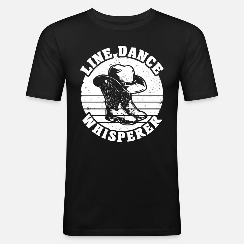Line Dancing Line Dance - Männer Slim Fit T-Shirt - Schwarz