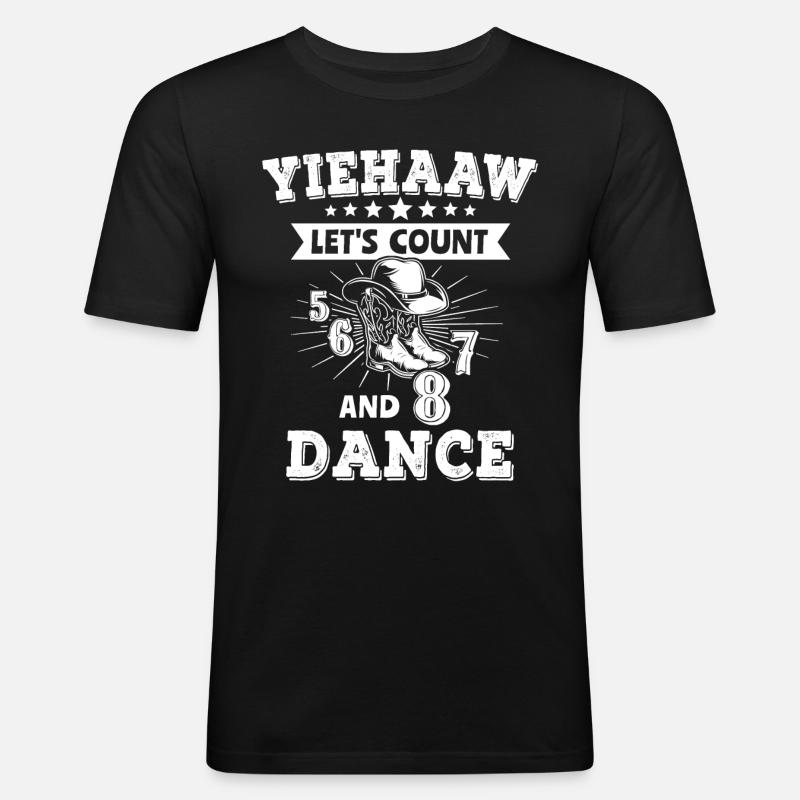 Line Dancing Line Dancer - Männer Slim Fit T-Shirt - Schwarz