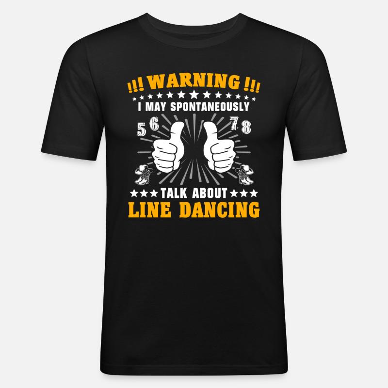 Line Dancing Talking - Männer Slim Fit T-Shirt - Schwarz