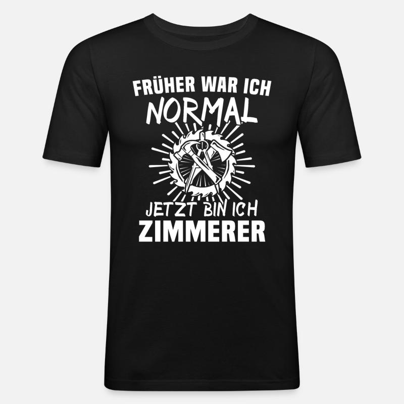 Zimmermann Beruf Zimmerer - Männer Slim Fit T-Shirt - Schwarz