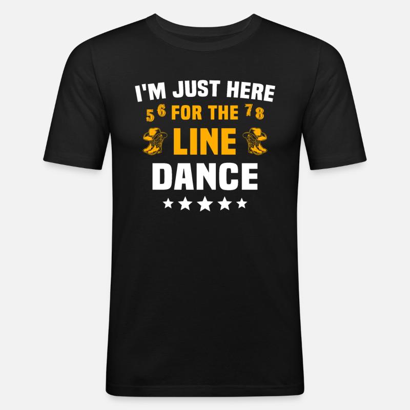 Line Dancer Line Dancing - Männer Slim Fit T-Shirt - Schwarz