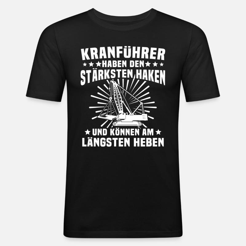 Kranfahrer Kranführer Kran - Männer Slim Fit T-Shirt - Schwarz