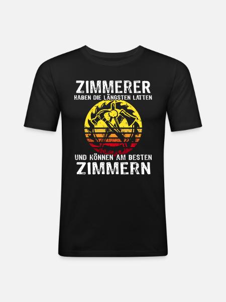 Zimmerer Sprüche Zimmermann - Männer Slim Fit T-Shirt - Schwarz