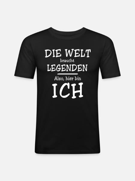 Legende Legenden - Männer Slim Fit T-Shirt - Schwarz