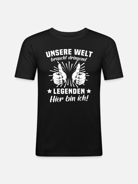 Legende Legenden - Männer Slim Fit T-Shirt - Schwarz