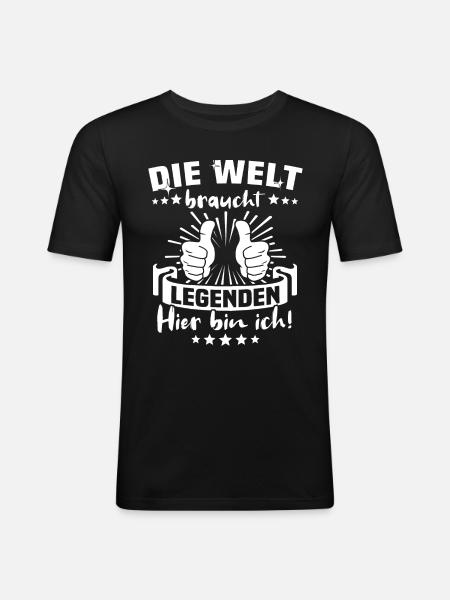Legende Legenden - Männer Slim Fit T-Shirt - Schwarz