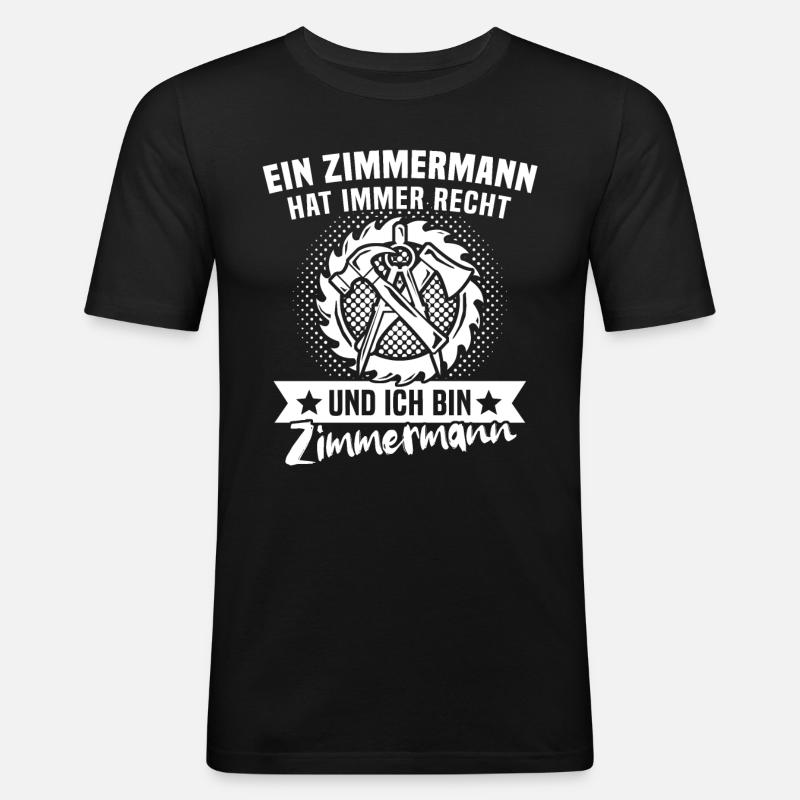 Zimmermann Zimmerer - Männer Slim Fit T-Shirt - Schwarz