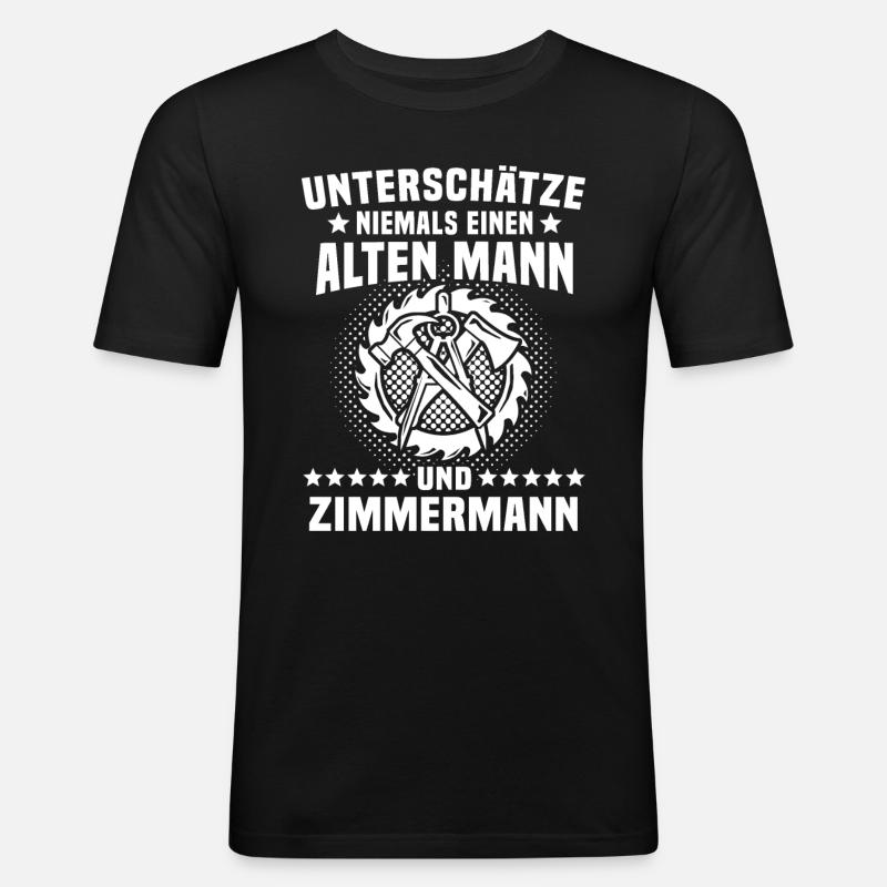 Zimmermann Zimmerer - Männer Slim Fit T-Shirt - Schwarz