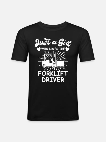 Gabelstapler Stapler Staplerfahrer - Männer Slim Fit T-Shirt - Schwarz