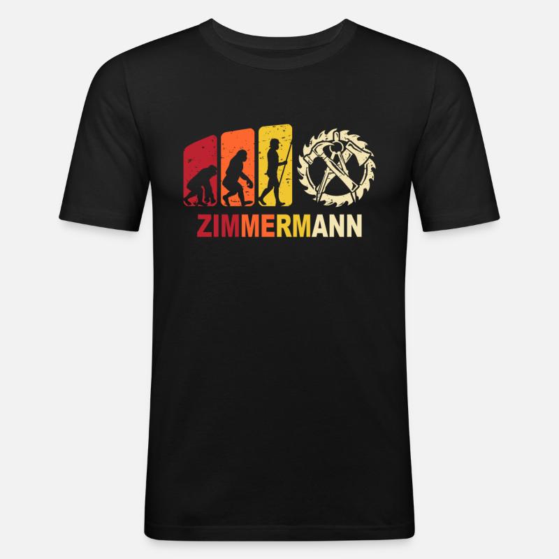 Zimmerer Evolution Zimmerleute - Männer Slim Fit T-Shirt - Schwarz