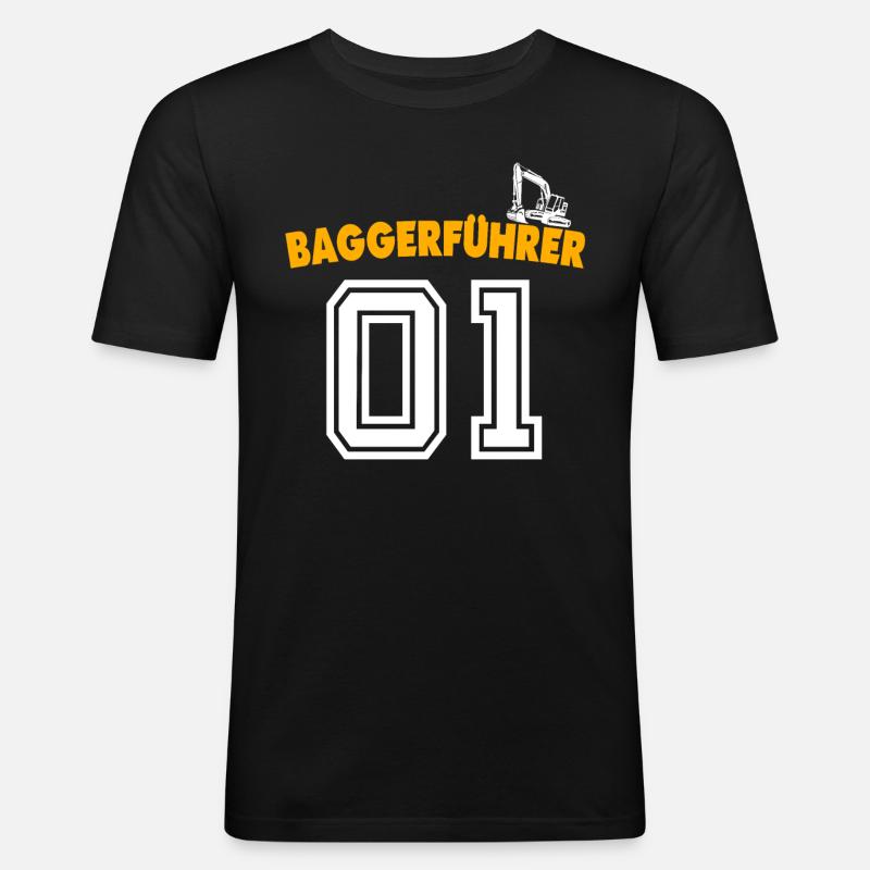 Baggerführer Bagger Baggerfahrer - Männer Slim Fit T-Shirt - Schwarz