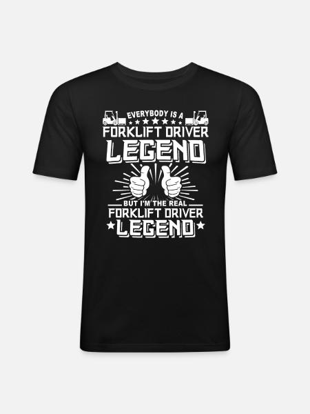 Gabelstapler Staplerfahrer - Männer Slim Fit T-Shirt - Schwarz
