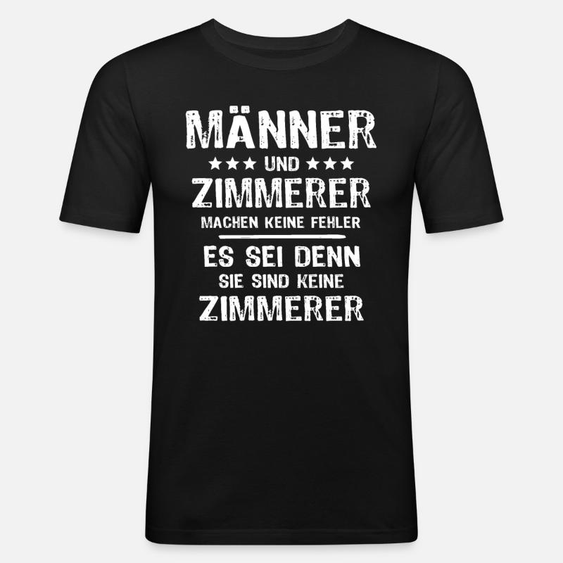Zimmermann Zimmerer - Männer Slim Fit T-Shirt - Schwarz
