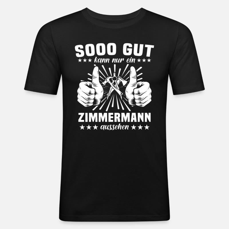 Zimmermann Zimmerer - Männer Slim Fit T-Shirt - Schwarz