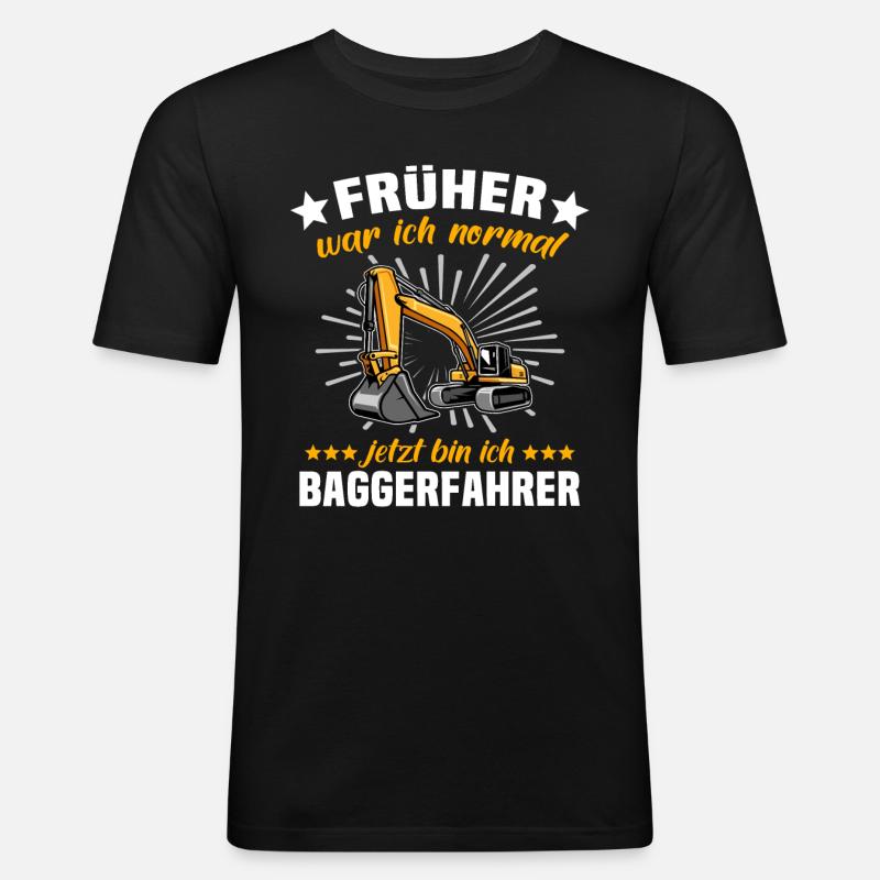 Baggerfuehrer Baggerfahrer - Männer Slim Fit T-Shirt - Schwarz