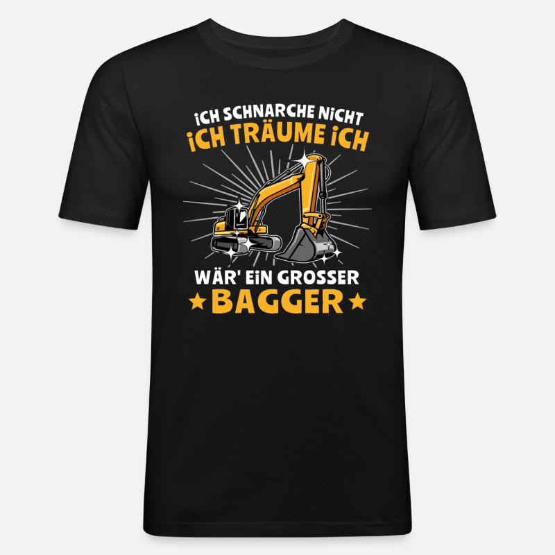 Baggerführer Bagger Baggerfahrer - Männer Slim Fit T-Shirt - Schwarz