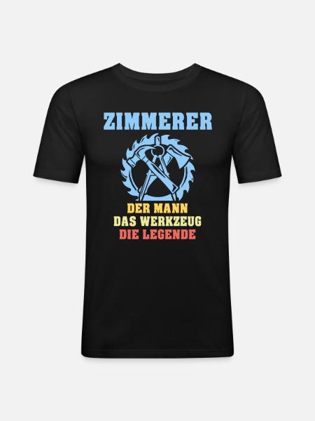 Zimmermann Zimmern Zimmerer - Männer Slim Fit T-Shirt - Schwarz