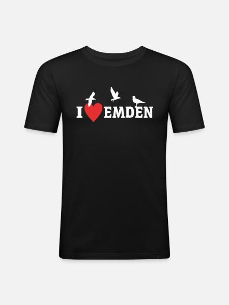 I Love Emden Dear Emdener - Men's Slim Fit T-Shirt - black