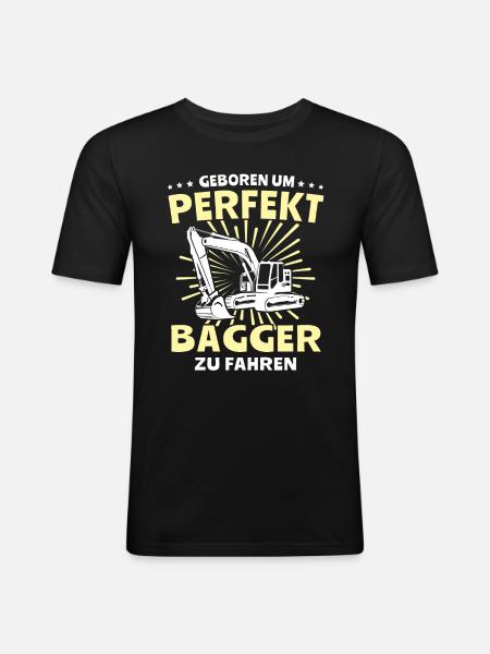 Baggerfuehrer Baggerfahrer - Männer Slim Fit T-Shirt - Schwarz