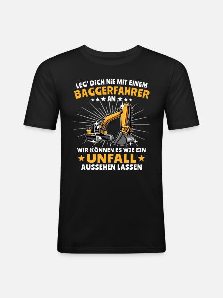 Baggerfuehrer Baggerfahrer - Männer Slim Fit T-Shirt - Schwarz