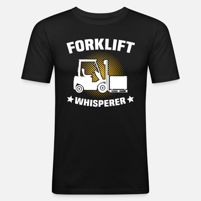 Stapler Flüsterer Staplerfahrer - Männer Slim Fit T-Shirt - Schwarz