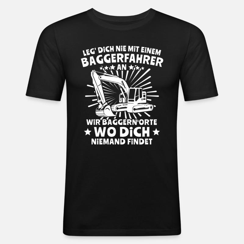 Baggerfahrer Bagger - Männer Slim Fit T-Shirt - Schwarz
