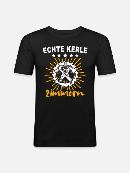 Zimmermann Zimmerer - Männer Slim Fit T-Shirt - Schwarz