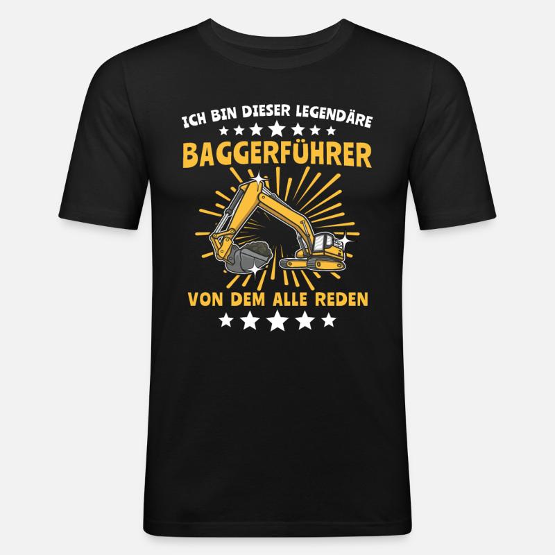 Baggerführer Baggerfahrer - Männer Slim Fit T-Shirt - Schwarz