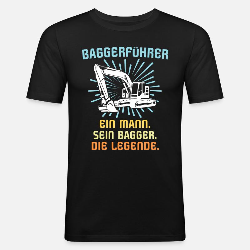 Baggerführer Baggerfahrer - Männer Slim Fit T-Shirt - Schwarz