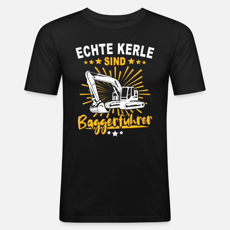 Baggerführer Baggerfahrer - Männer Slim Fit T-Shirt - Schwarz