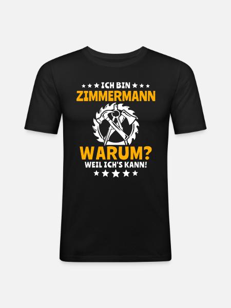 Zimmermann Zimmerer - Männer Slim Fit T-Shirt - Schwarz