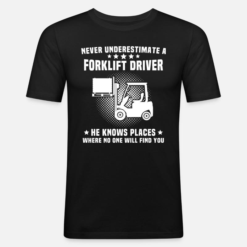 Stapler Staplerfahrer - Männer Slim Fit T-Shirt - Schwarz
