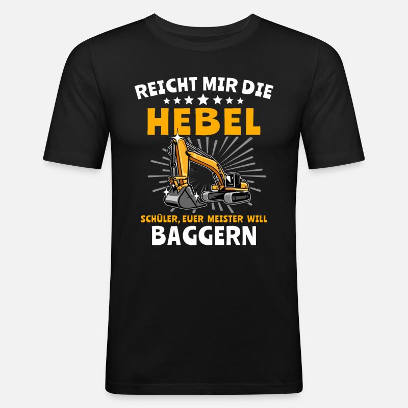 Baggerfahrer Bagger - Männer Slim Fit T-Shirt - Schwarz