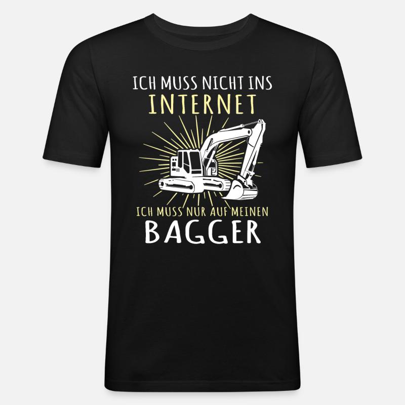 Baggerfahrer Bagger - Männer Slim Fit T-Shirt - Schwarz