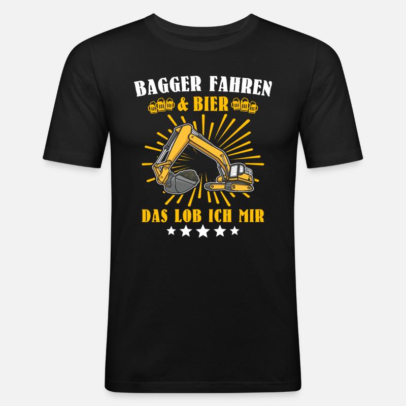 Baggerfahrer Bagger - Männer Slim Fit T-Shirt - Schwarz