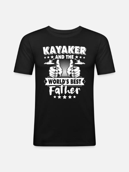 Kayakfahrer Papa Kayaker - T-shirt près du corps Homme - noir
