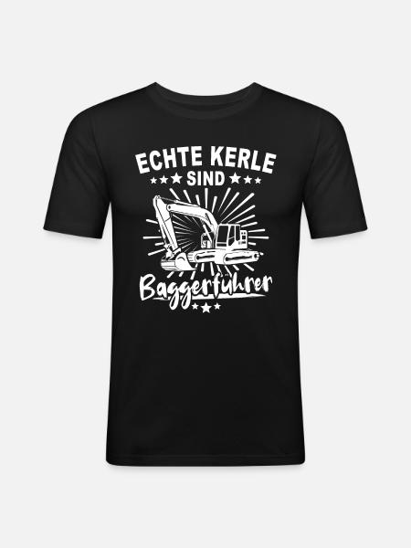 Baggerfuehrer Baggerfahrer - Männer Slim Fit T-Shirt - Schwarz
