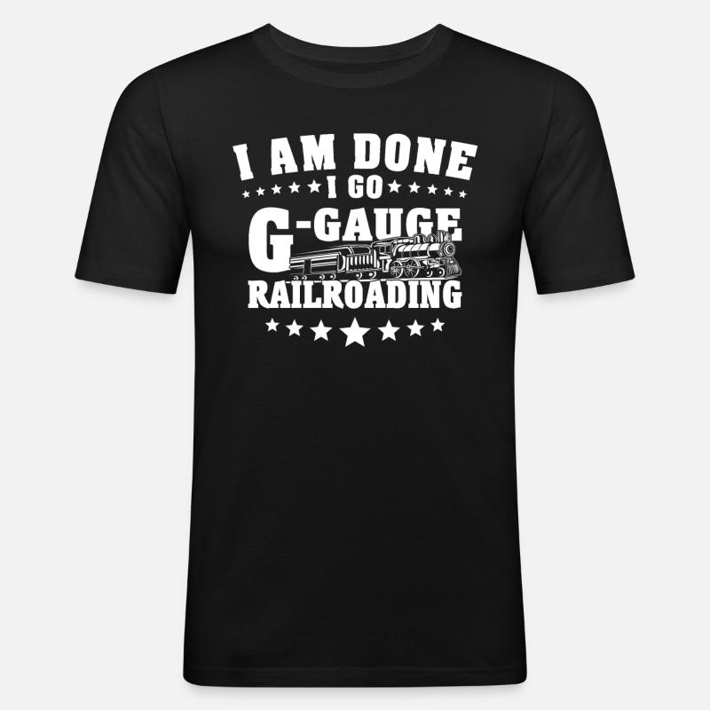 Garteneisenbahn Modellbahn Spur G - Männer Slim Fit T-Shirt - Schwarz