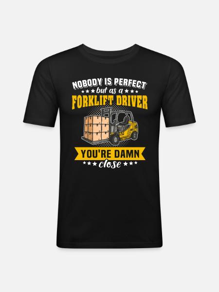 Gabelstapler Staplerfahrer Stapler - Männer Slim Fit T-Shirt - Schwarz