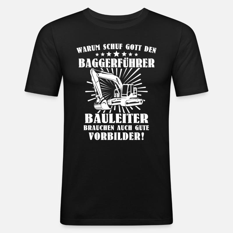 Baggerführer Bagger Baggerfahrer - Männer Slim Fit T-Shirt - Schwarz