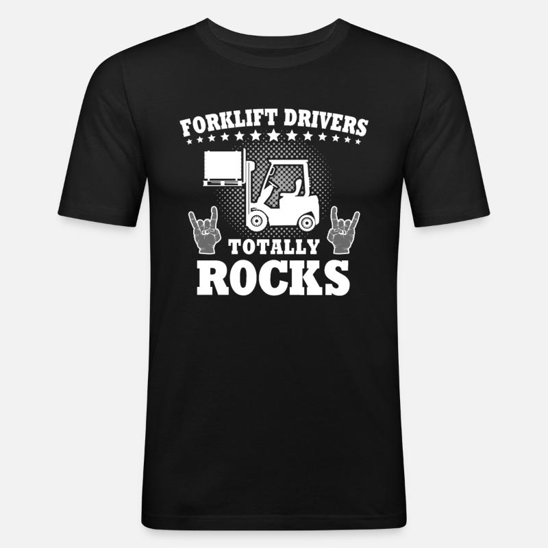 Staplerfahrer Stapler Gabelstapler - Männer Slim Fit T-Shirt - Schwarz