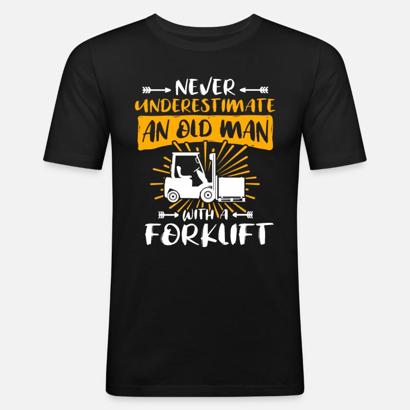 Staplerfahrer Mann Stapler Unterschätze - Männer Slim Fit T-Shirt - Schwarz