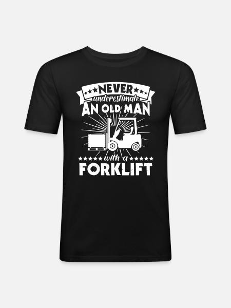Underestimate man forklift - Men's Slim Fit T-Shirt - black