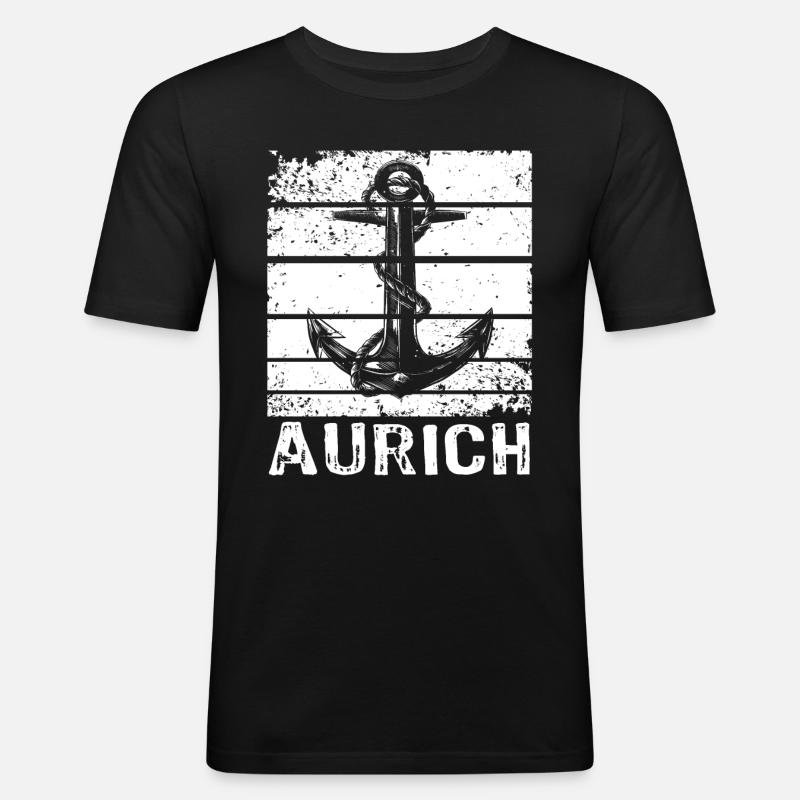 Aurich - Männer Slim Fit T-Shirt - Schwarz
