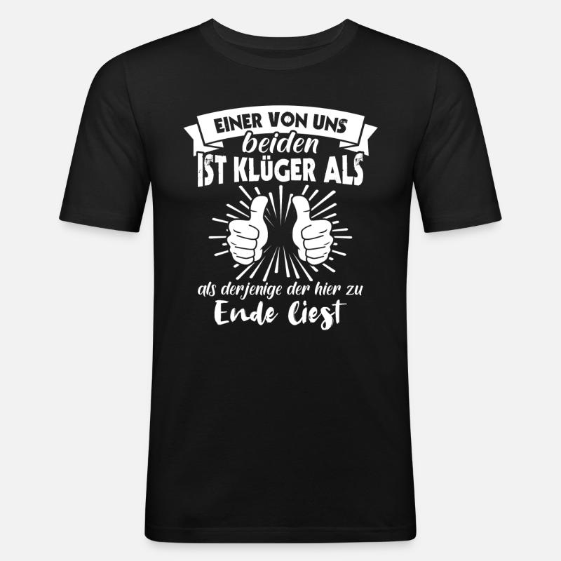 Klugscheisser Sarkasmus - Männer Slim Fit T-Shirt - Schwarz